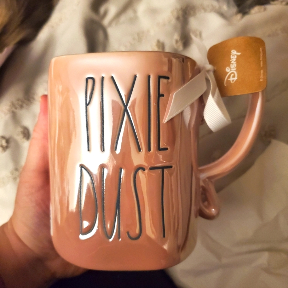 Rae Dunn PIXIE DUST Mug Disney Tinkerbell Iridescent Pink BNWT